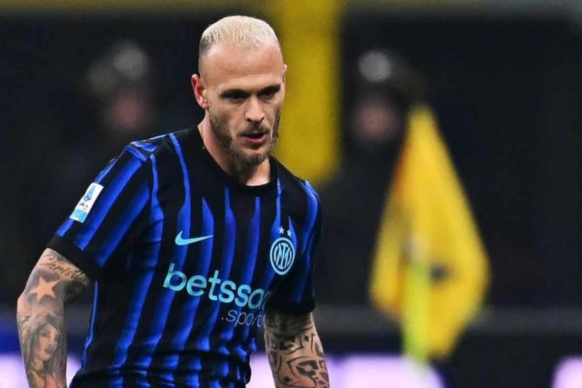 Federico Dimarco in campo con l'Inter 