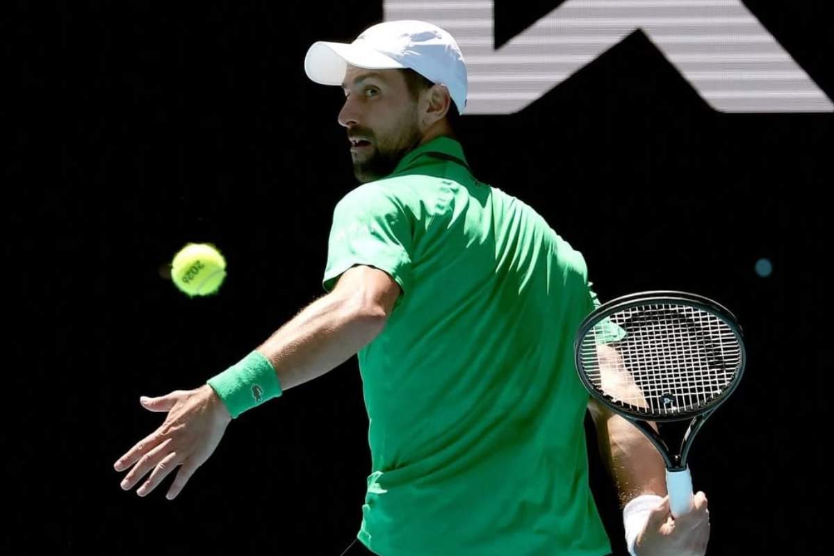 Novak Djokovic in azione